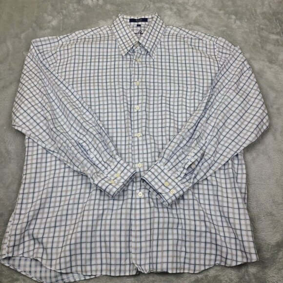 Alan Flusser Men's Multicolor Striped Button-down Long Sleeve Shirt Size XL - Picture 1 of 8